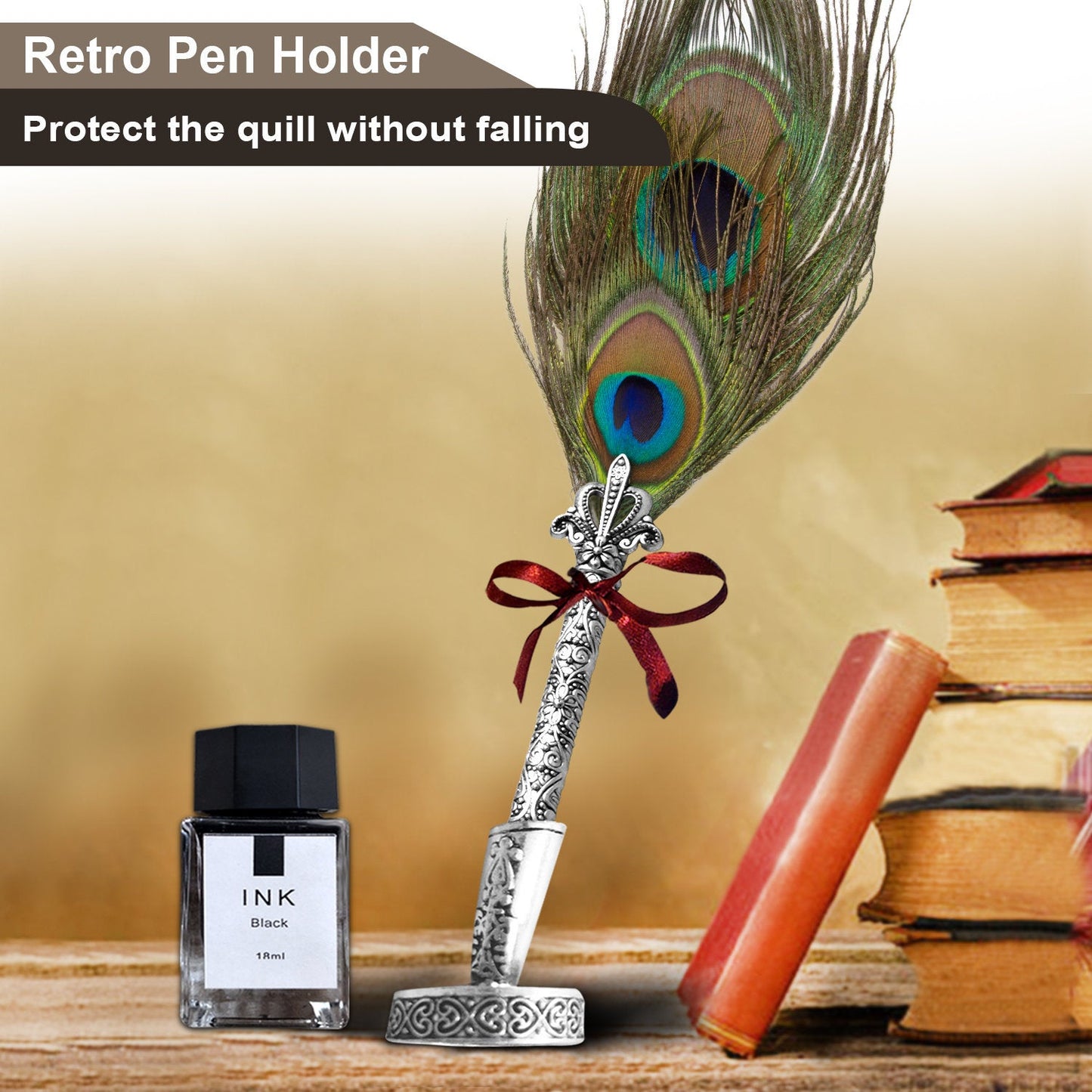 Peacock Feather Pen, Quill And Ink Set, Dip Pen Set, Quill Pen And Ink, Calligraphy Pen Set, Quill And Ink Set,Calligraphy Set For Beginners