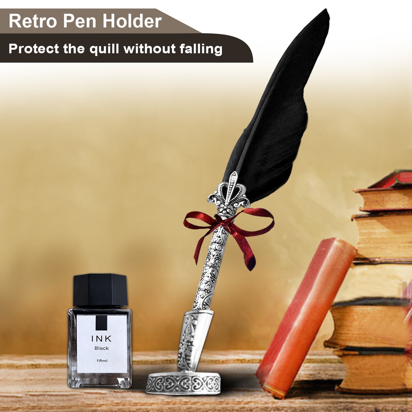 Calligraphy Pen Set, Feather Pen, Calligraphy Pen Set, Quill And Ink Set, Calligraphy Set For Beginners, Feather Pen And Ink Set, Quill Pen And Ink Set, Quill Pen - Black Feather Pen