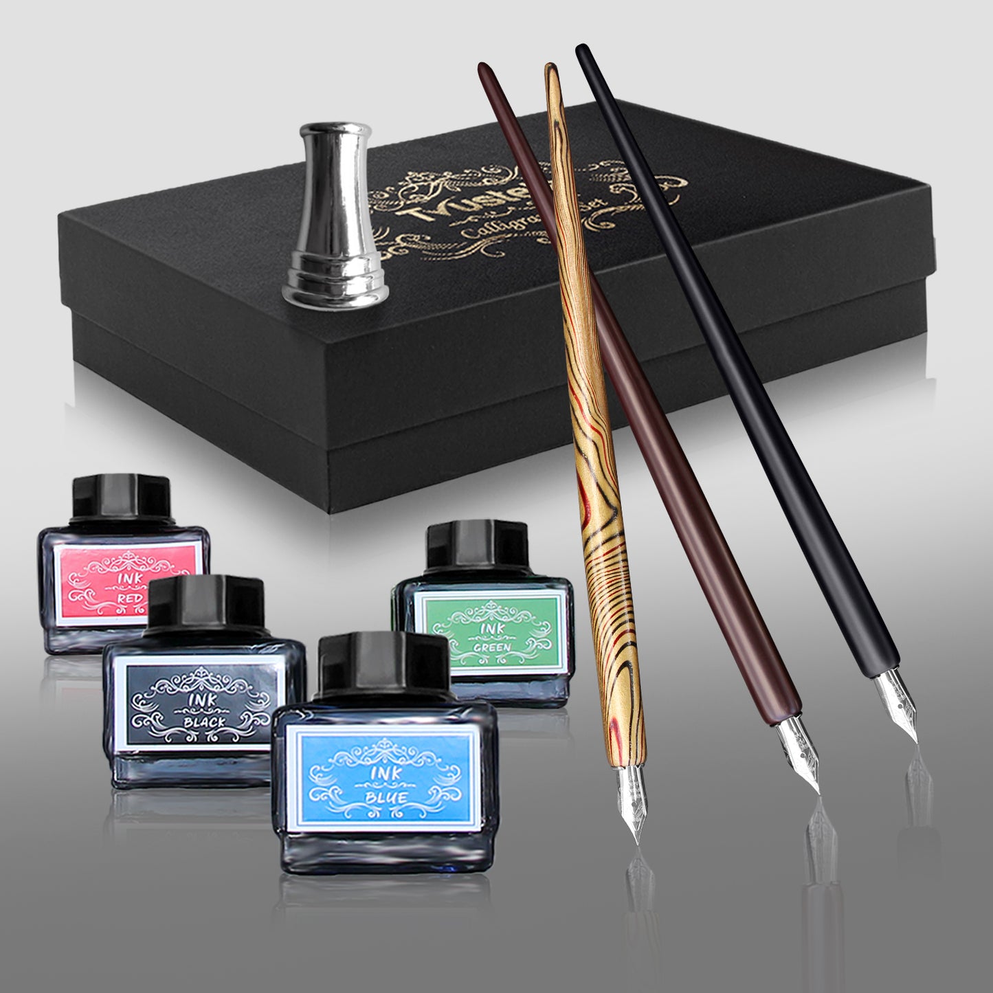 Calligraphy Set For Beginners, 3 Calligraphy Pens, 4 Ink Bottle 15ml, 20 Calligraphy Nibs, 1 Calligraphy Pen Holder, Dip Pen Set, Perfect Gift For Men, Women And Kids, Calligraphy Kit For Beginners