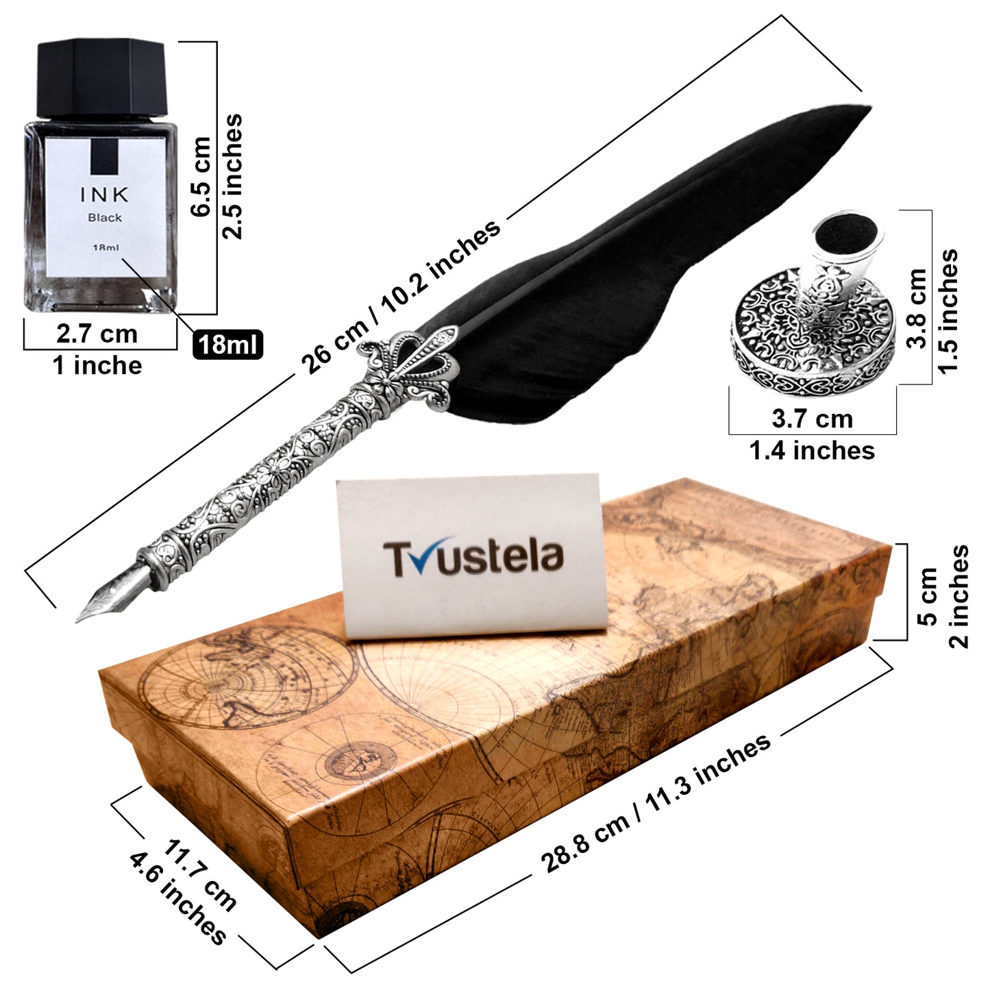 Calligraphy Pen Set, Feather Pen, Calligraphy Pen Set, Quill And Ink Set, Calligraphy Set For Beginners, Feather Pen And Ink Set, Quill Pen And Ink Set, Quill Pen - Black Feather Pen