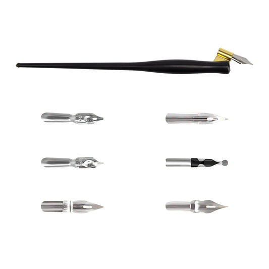 Calligraphy Set For Beginners, Calligraphy Pen, Dip Pen, Plastic Dip, Calligraphy Pen, Caligrapher Pen, 7 Calligraphy Nibs, Oblique Pen Holder, Dip Pen Set, Calligraphy Kit for Beginners