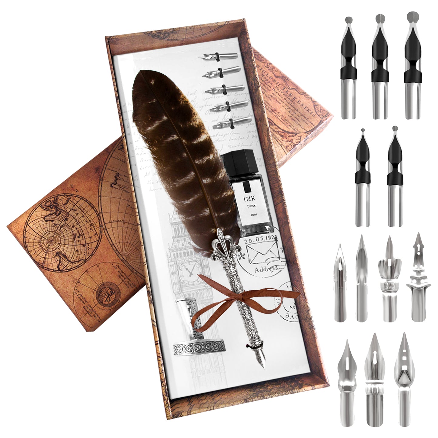 Calligraphy Pen Set, Feather Pen, Calligraphy Pen Set, Quill And Ink Set, Calligraphy Set For Beginners, Feather Pen And Ink Set, Quill Pen And Ink Set, Quill Pen - Natural Feather Pen