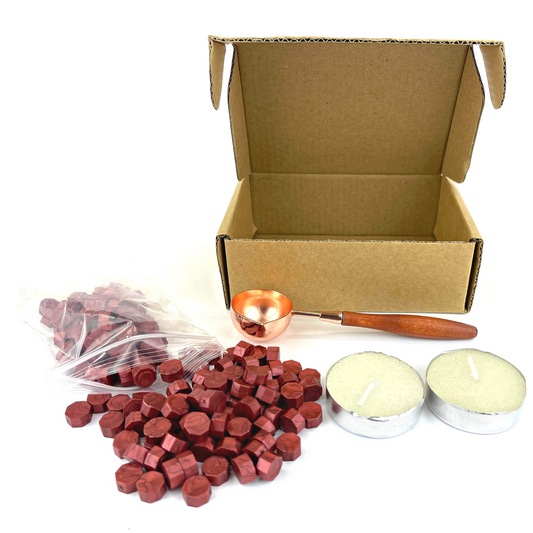 Wax Seal Kit 150pcs Wax Seal Red Beads, Wax Seal Spoon and Candles