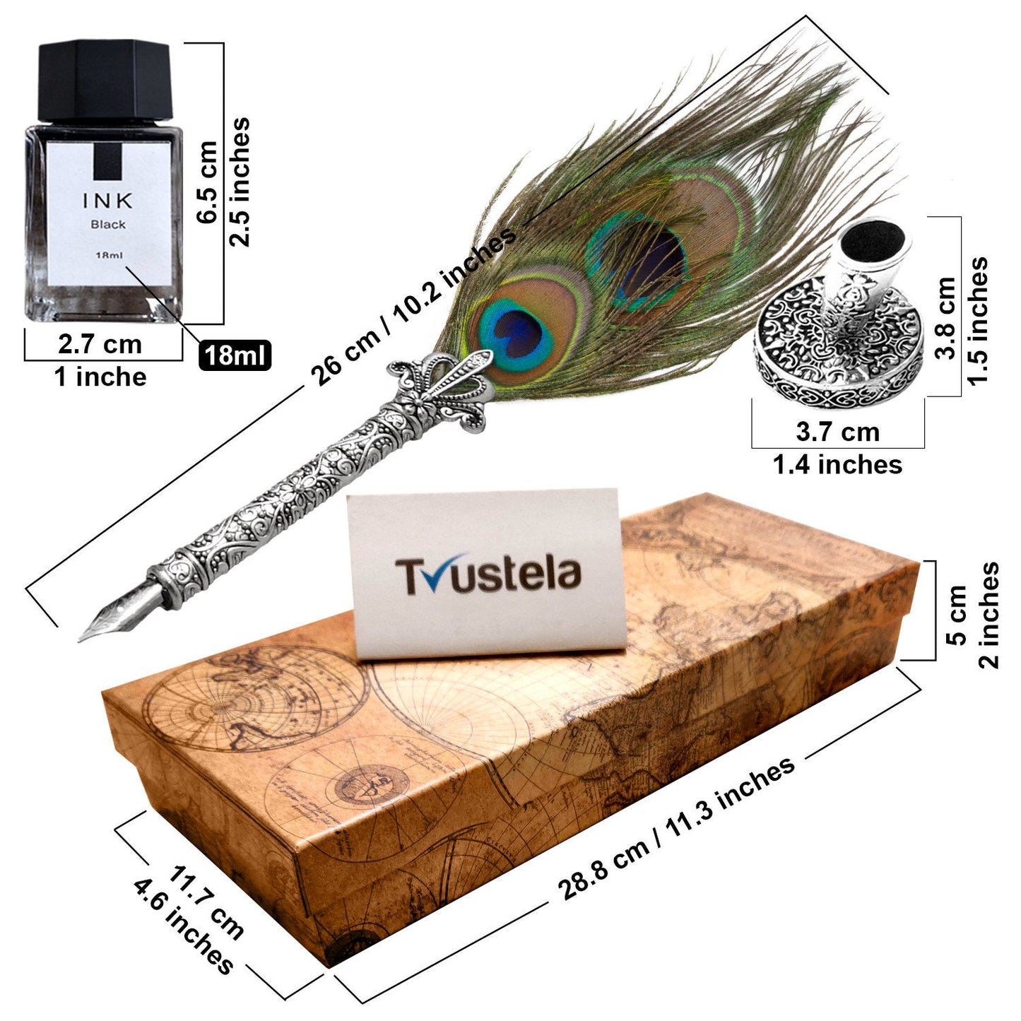 Peacock Feather Pen, Quill And Ink Set, Dip Pen Set, Quill Pen And Ink, Calligraphy Pen Set, Quill And Ink Set,Calligraphy Set For Beginners