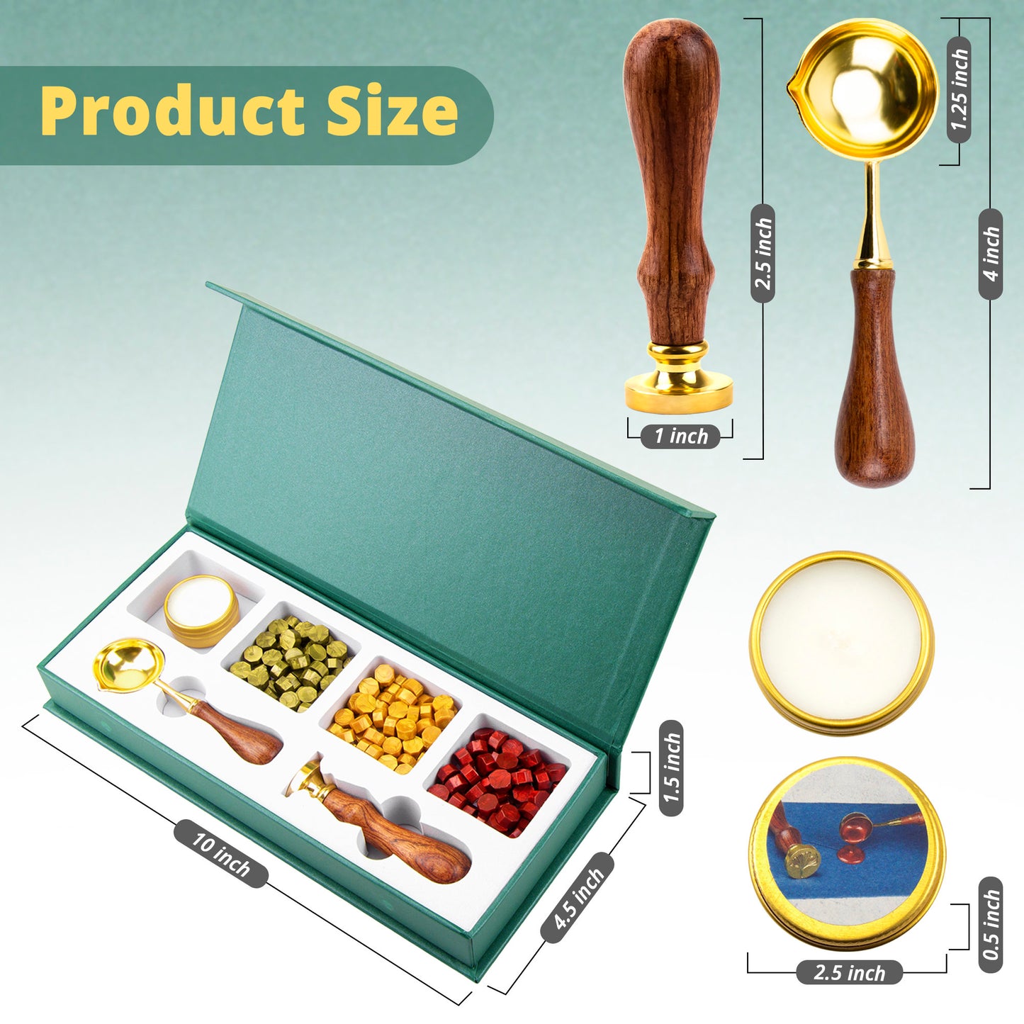 Wax Seal Stamp Kit - Wax Seal Kit With 165 pcs Wax Seal Beads, Tree Of Life Wax Stamp, Wax Seal Spoon And Tea light Candle In A Gift Box