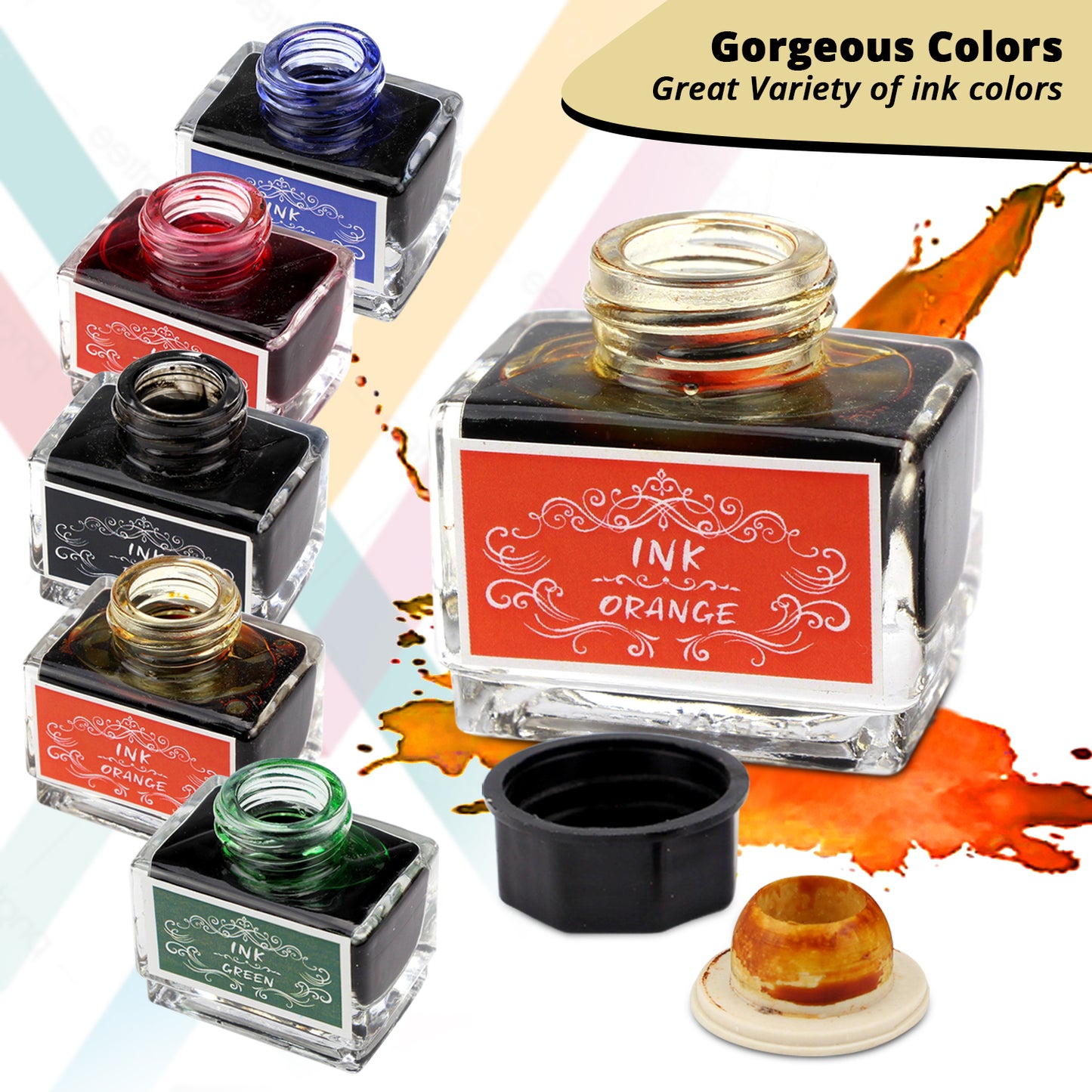 Calligraphy Ink Set, Calligraphy Pen Set Ink, Dip Pen ink, Glass Dip Pen Ink, Quill Pen Ink, Feather Pen Ink, Wooden Dip Pen Ink, Ink Set