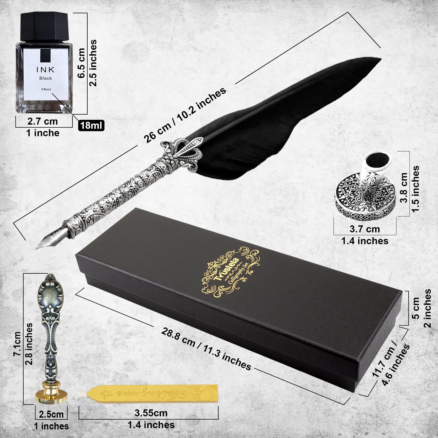 Calligraphy Pen Set, Feather Pen, Calligraphy Pen Set, Quill And Ink Set, Calligraphy Set For Beginners, Feather Pen And Ink Set, Quill Pen And Ink Set, Quill Pen - Black Feather Pen