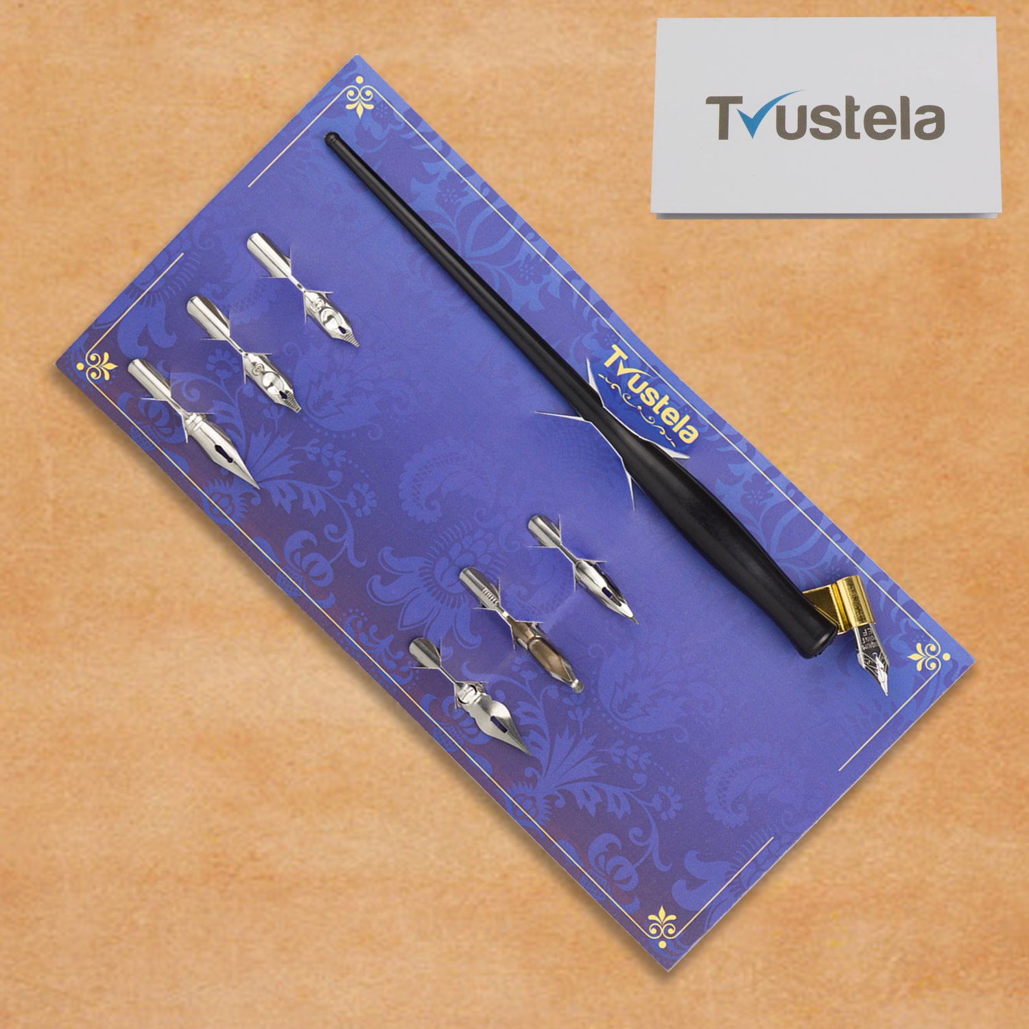 3pcs oblique pen holder wooden fountain pen calligraphy kits for