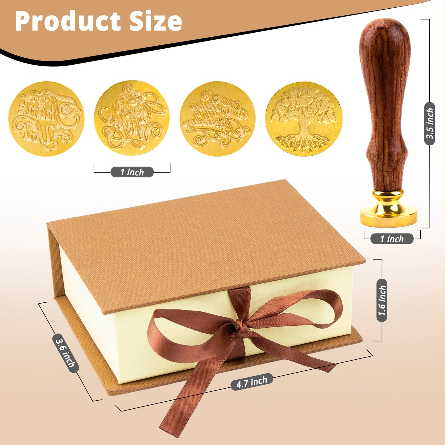 Wax Seal Stamp Set-Sealing Wax Stamps Tree Of Life Stamp, Thank You Stamp, Best Wishes Stamp & Happy Birthday Seal Wax Stamp Kit In Gift Box