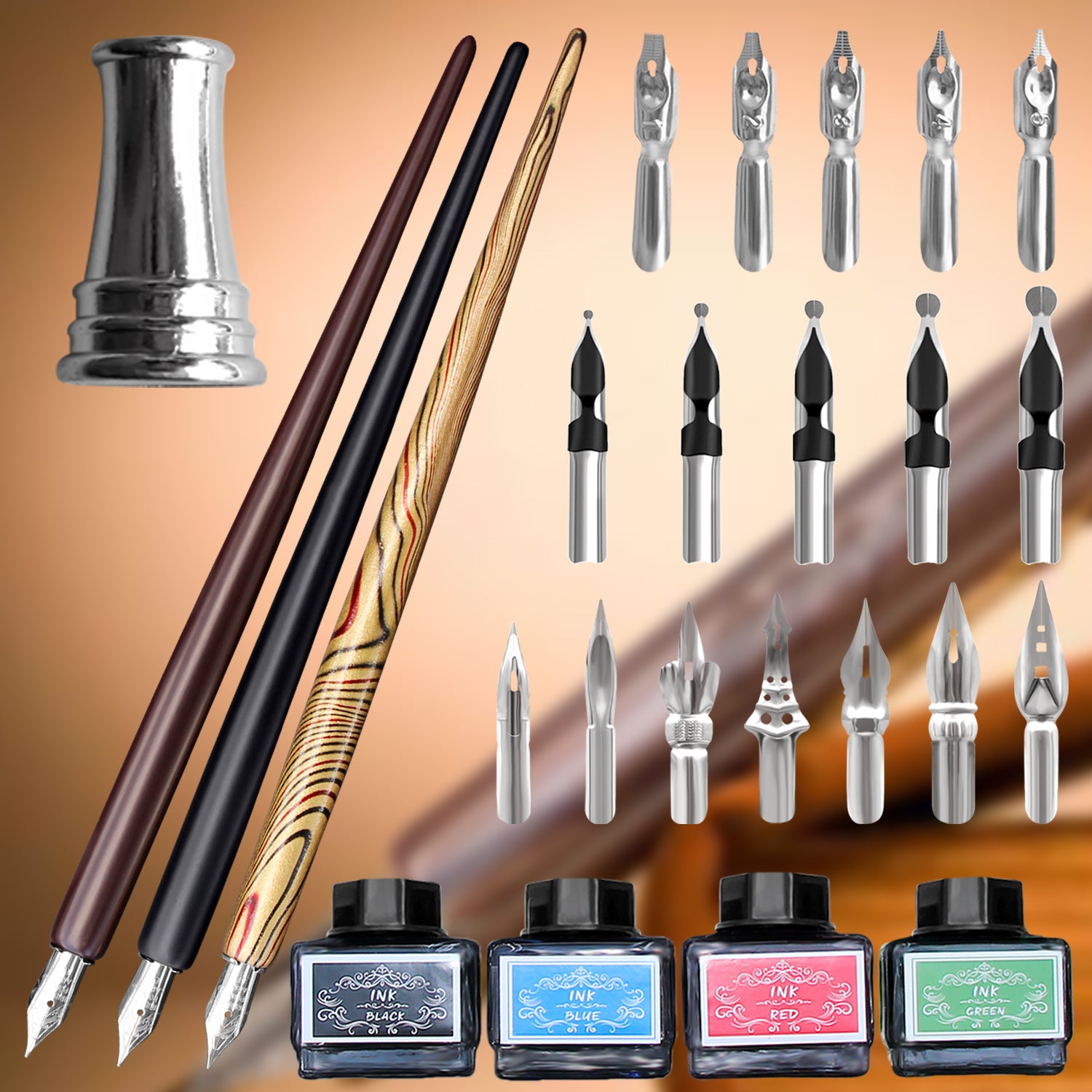 Wooden Pen, Quill, Ink & Wax Stamp Set – Trustela
