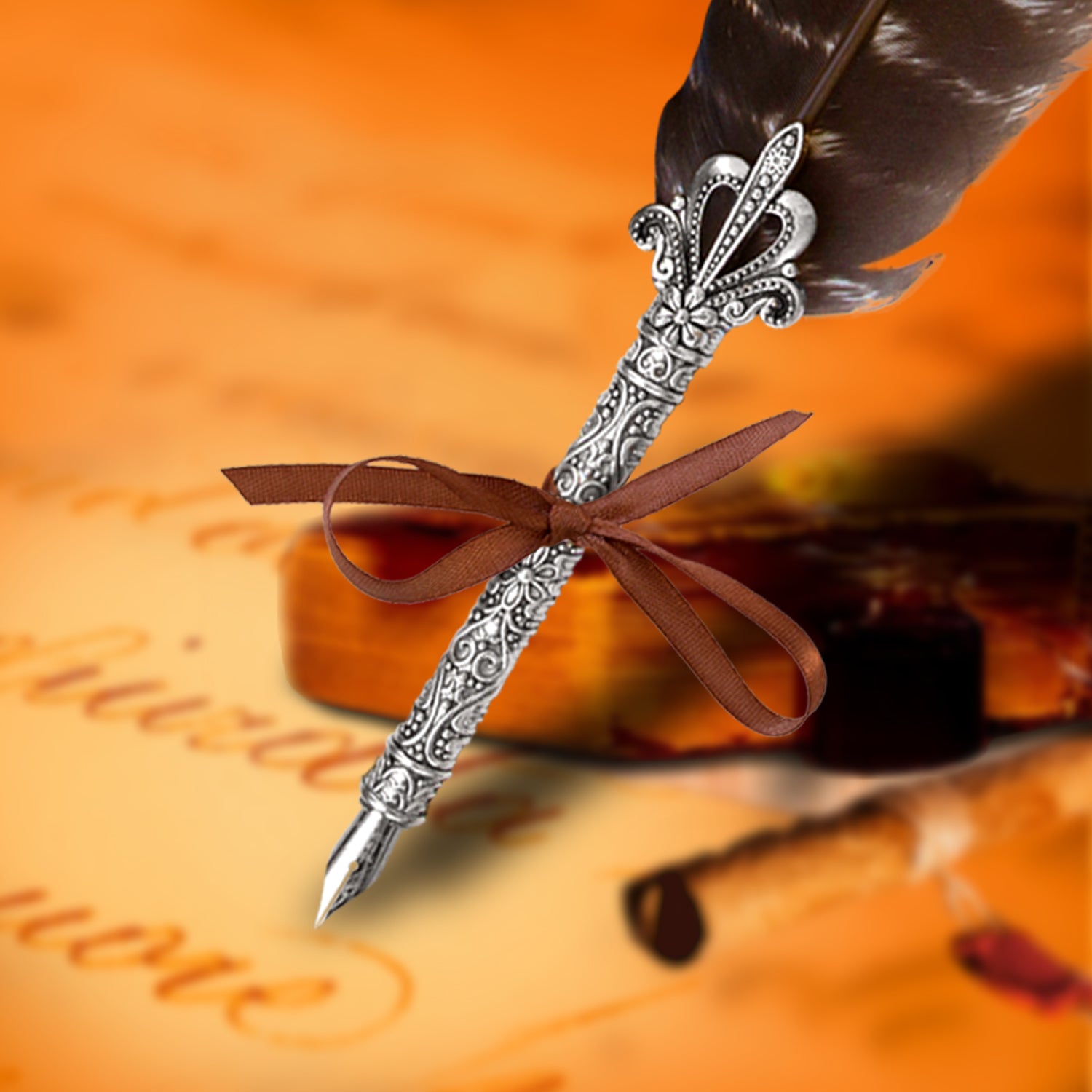 Calligraphy Wood Feather Pen Set – Trustela
