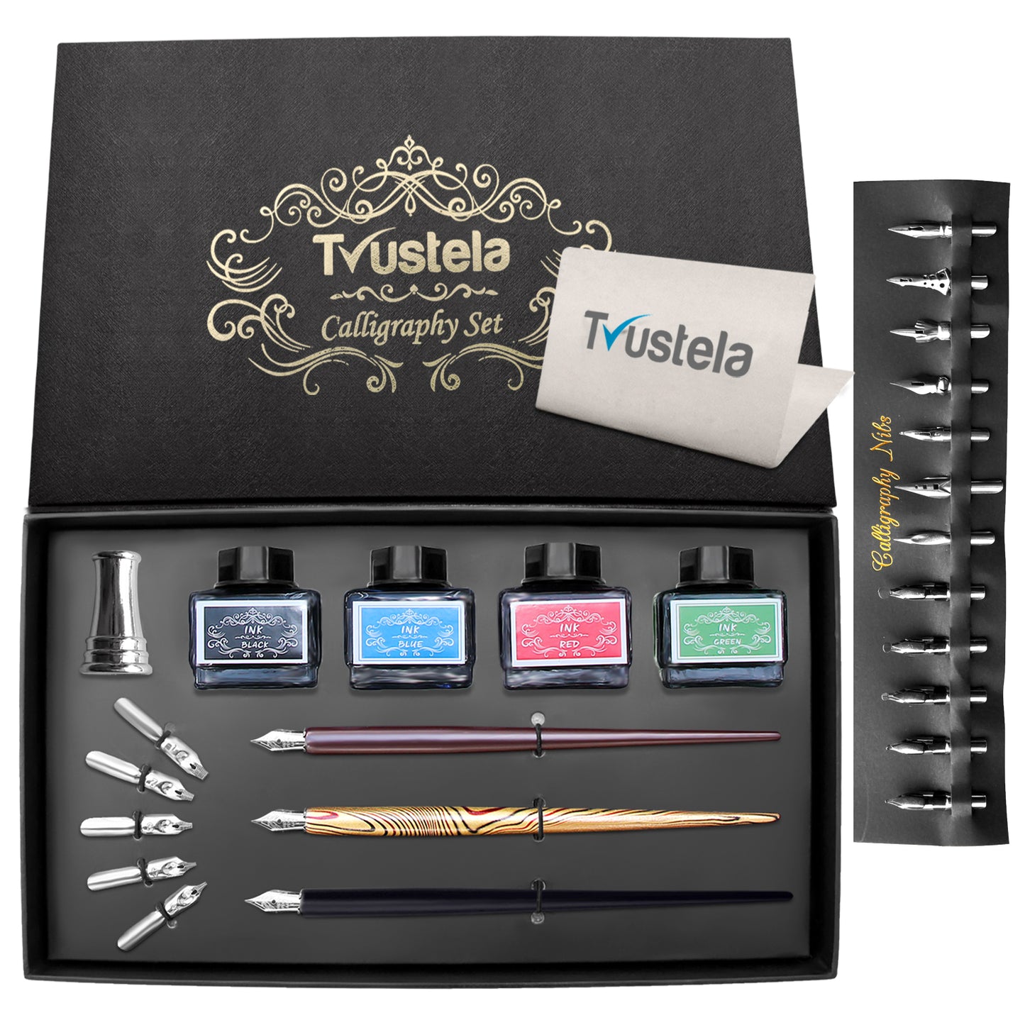 Calligraphy Black Feather Pen And Ink Set – Trustela