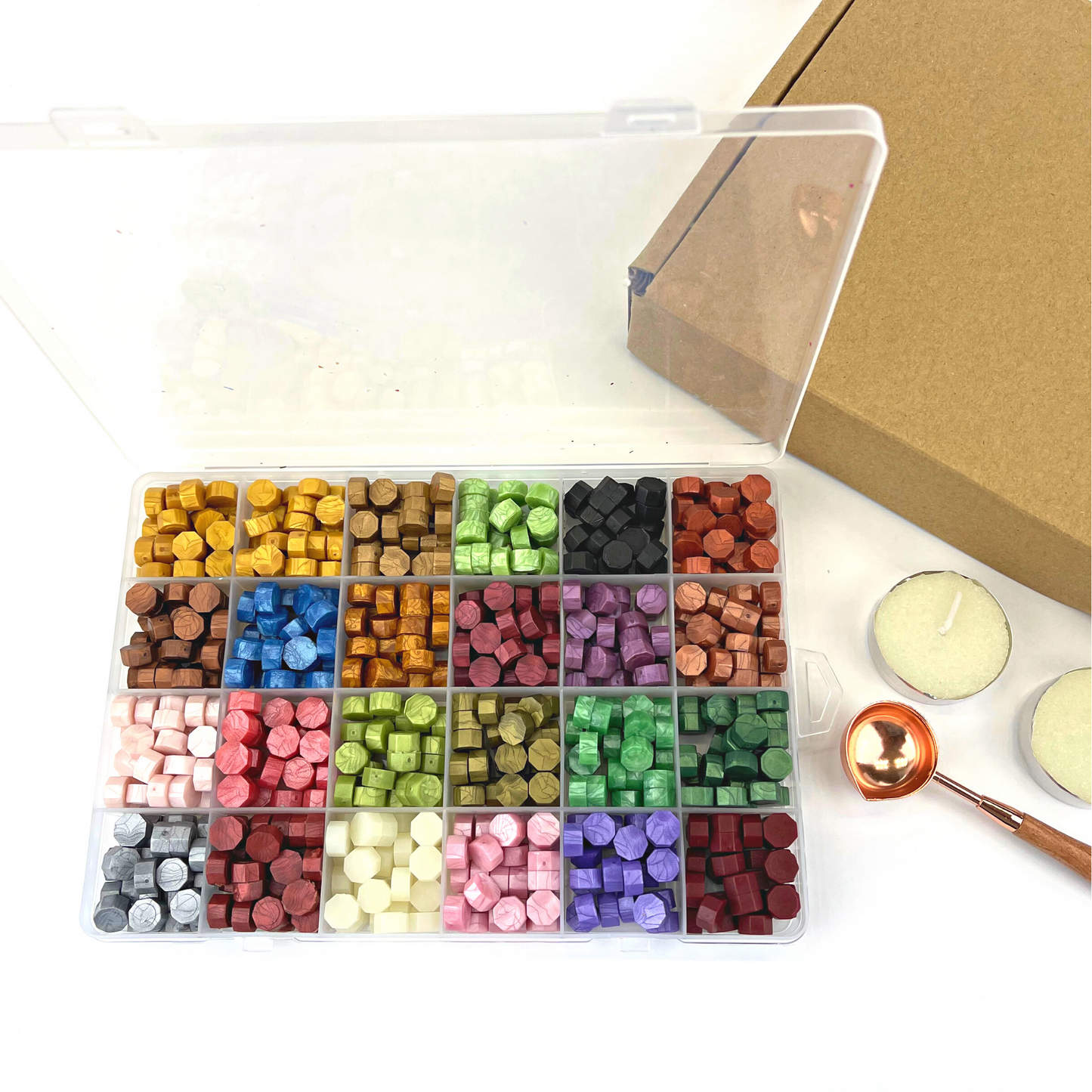 Wax Seal Kit 650pcs Wax Seal Beads, Wax Seal Spoon and Candles