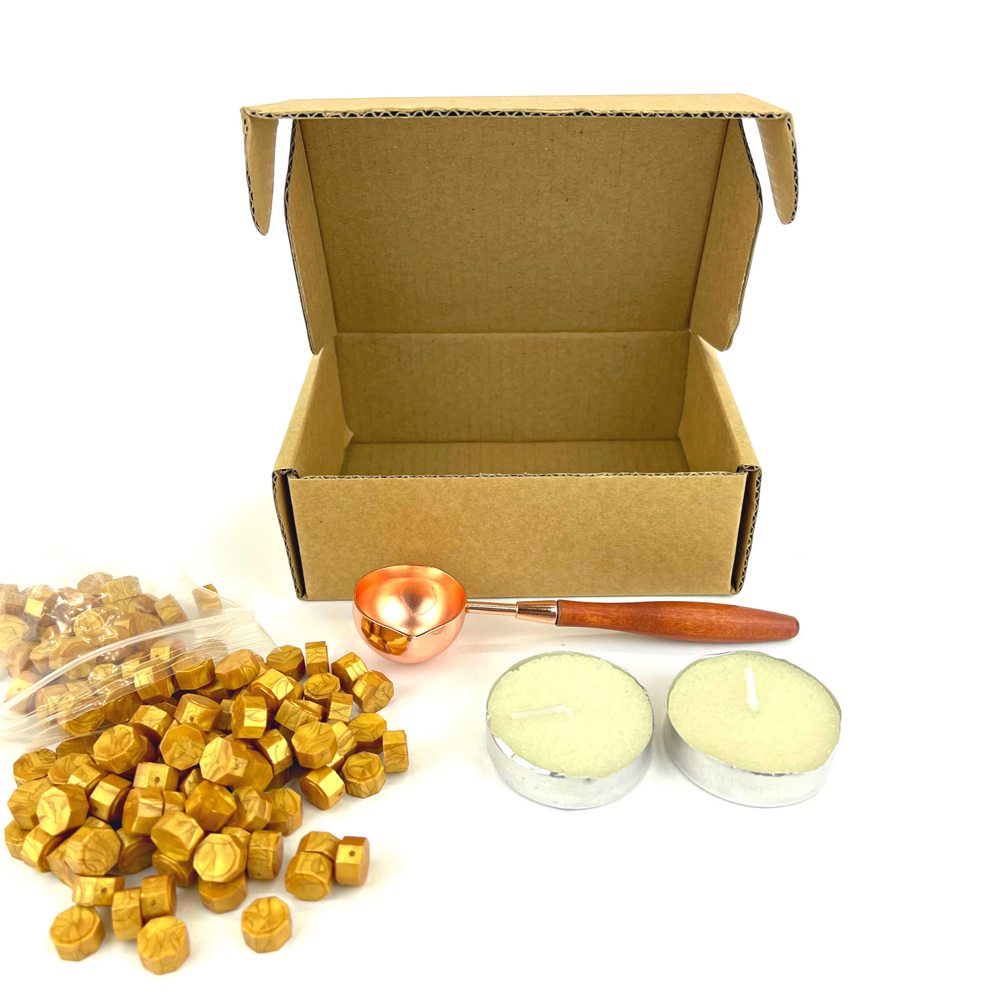Wax Seal Kit 150pcs Wax Seal Golden Beads, Wax Seal Spoon and Candles